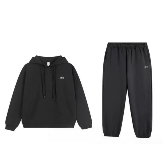 ALO Dark Grey Hooded Jogger Suit